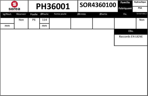 SNRA PH36001 - Гідравлічний насос, рульове управління, ГУР autocars.com.ua