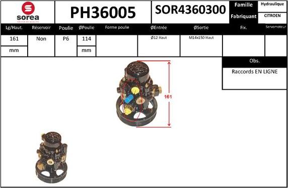 SNRA PH36005 - Гідравлічний насос, рульове управління, ГУР autocars.com.ua