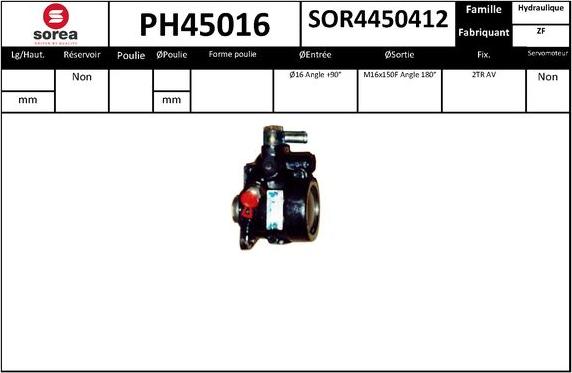 SNRA PH45016 - Гидравлический насос, рулевое управление, ГУР autodnr.net