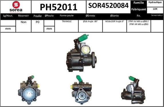 SNRA PH52011 - Гидравлический насос, рулевое управление, ГУР avtokuzovplus.com.ua