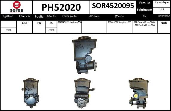 SNRA PH52020 - Гидравлический насос, рулевое управление, ГУР autodnr.net