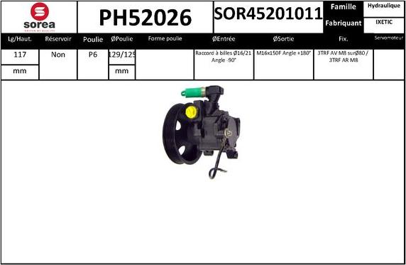 SNRA PH52026 - Гидравлический насос, рулевое управление, ГУР autodnr.net