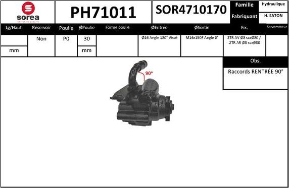 SNRA PH71011 - Гідравлічний насос, рульове управління, ГУР autocars.com.ua