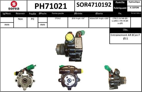 SNRA PH71021 - Гидравлический насос, рулевое управление, ГУР autodnr.net