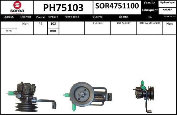 SNRA PH75103 - Гідравлічний насос, рульове управління, ГУР autocars.com.ua