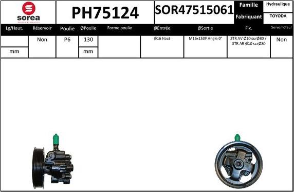 SNRA PH75124 - Гидравлический насос, рулевое управление, ГУР autodnr.net