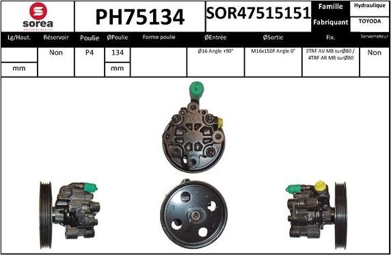 SNRA PH75134 - Гідравлічний насос, рульове управління, ГУР autocars.com.ua