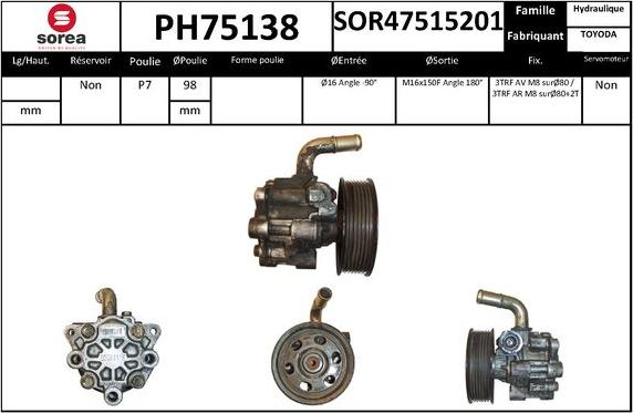 SNRA PH75138 - Гидравлический насос, рулевое управление, ГУР avtokuzovplus.com.ua