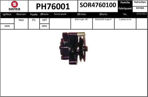 SNRA PH76001 - Гідравлічний насос, рульове управління, ГУР autocars.com.ua