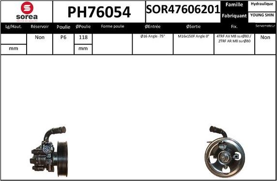 SNRA PH76054 - Гідравлічний насос, рульове управління, ГУР autocars.com.ua