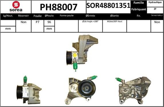 SNRA PH88007 - Гідравлічний насос, рульове управління, ГУР autocars.com.ua