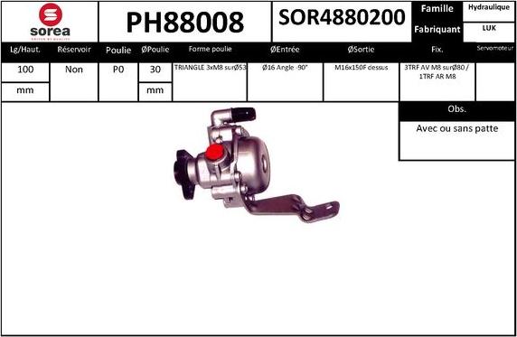 SNRA PH88008 - Гидравлический насос, рулевое управление, ГУР autodnr.net