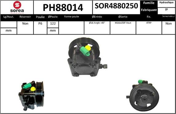 SNRA PH88014 - Гидравлический насос, рулевое управление, ГУР avtokuzovplus.com.ua