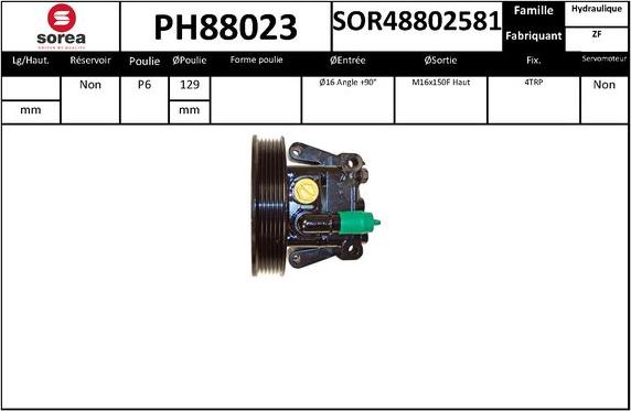 SNRA PH88023 - Гидравлический насос, рулевое управление, ГУР autodnr.net