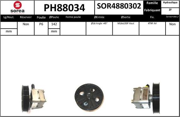 SNRA PH88034 - Гидравлический насос, рулевое управление, ГУР autodnr.net