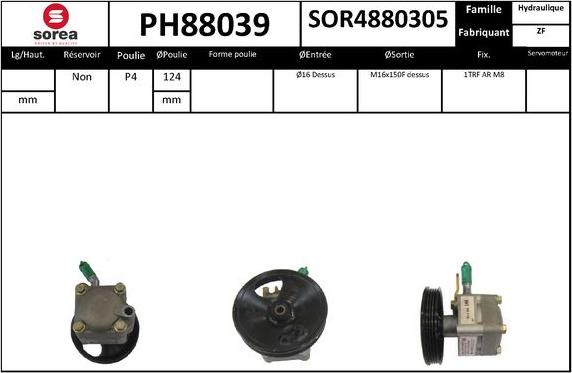 SNRA PH88039 - Гидравлический насос, рулевое управление, ГУР autodnr.net