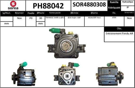 SNRA PH88042 - Гидравлический насос, рулевое управление, ГУР avtokuzovplus.com.ua