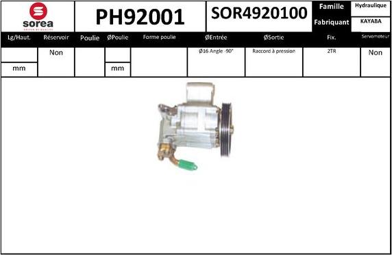 SNRA PH92001 - Гідравлічний насос, рульове управління, ГУР autocars.com.ua