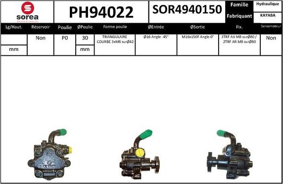 SNRA PH94022 - Гидравлический насос, рулевое управление, ГУР autodnr.net