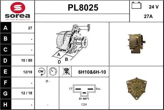 SNRA PL8025 - Генератор avtokuzovplus.com.ua