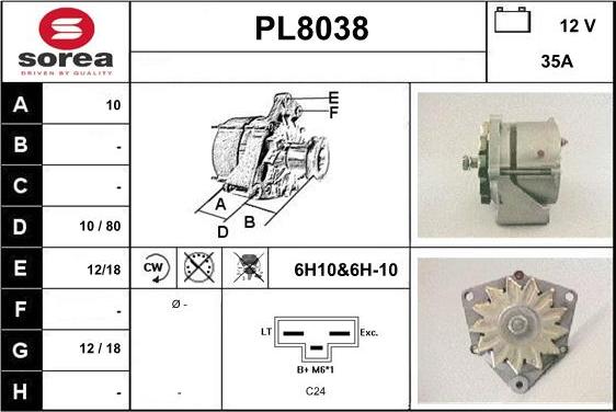 SNRA PL8038 - Генератор autocars.com.ua