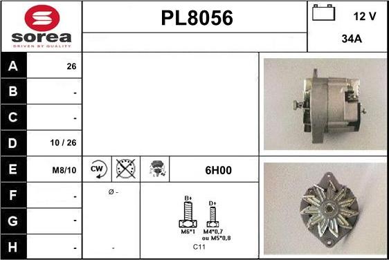 SNRA PL8056 - Генератор autocars.com.ua