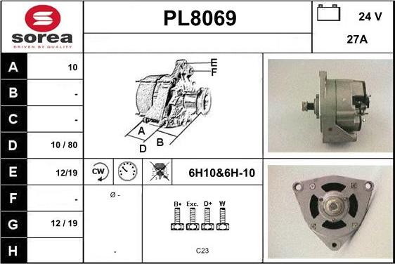 SNRA PL8069 - Генератор autocars.com.ua