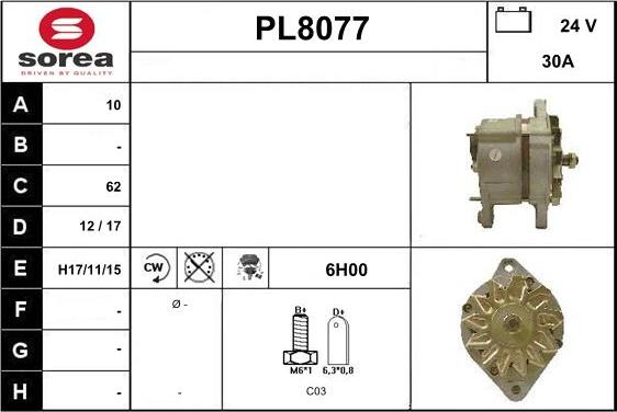 SNRA PL8077 - Генератор avtokuzovplus.com.ua