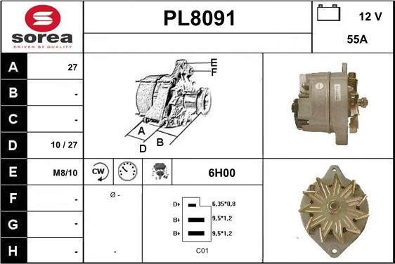 SNRA PL8091 - Генератор autocars.com.ua