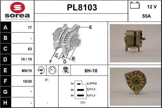 SNRA PL8103 - Генератор autocars.com.ua