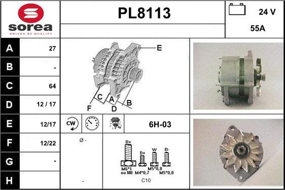 SNRA PL8113 - Генератор avtokuzovplus.com.ua