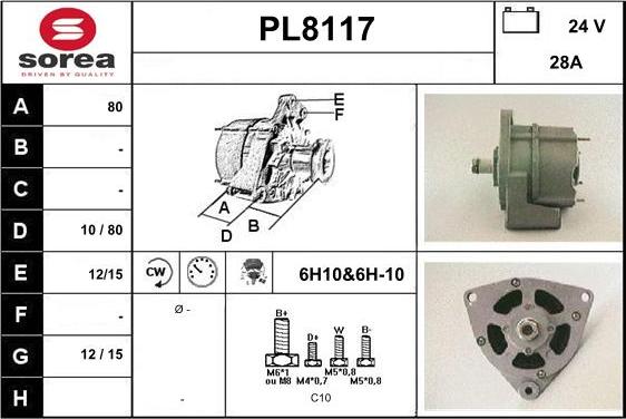 SNRA PL8117 - Генератор avtokuzovplus.com.ua