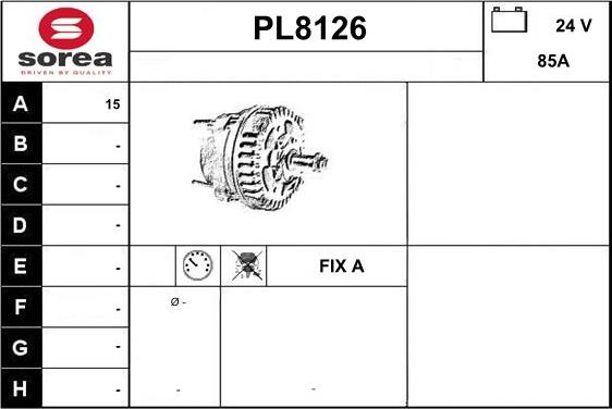 SNRA PL8126 - Генератор autocars.com.ua