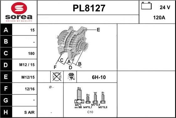 SNRA PL8127 - Генератор autocars.com.ua