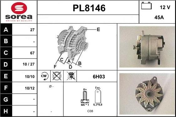 SNRA PL8146 - Генератор avtokuzovplus.com.ua