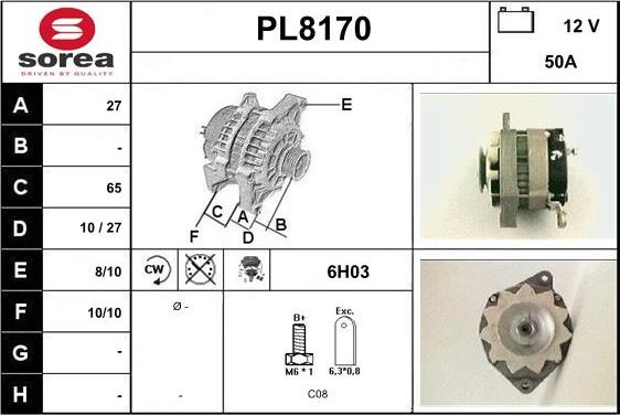 SNRA PL8170 - Генератор autocars.com.ua