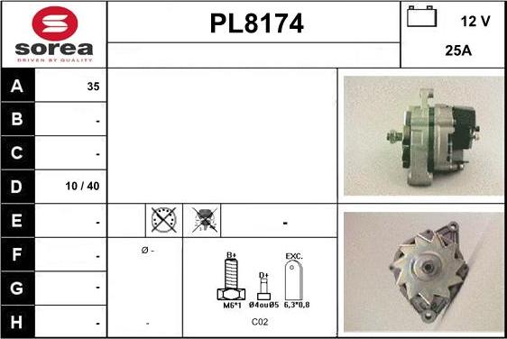 SNRA PL8174 - Генератор autocars.com.ua