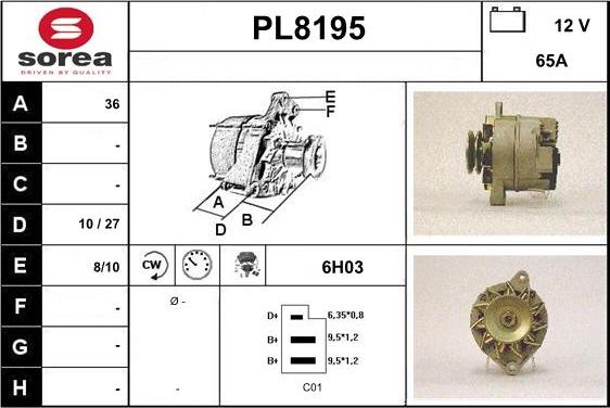 SNRA PL8195 - Генератор autocars.com.ua