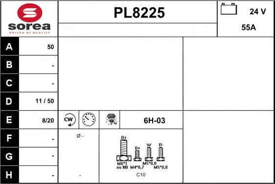 SNRA PL8225 - Генератор autocars.com.ua