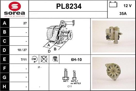 SNRA PL8234 - Генератор autocars.com.ua