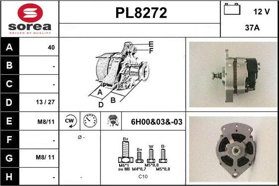 SNRA PL8272 - Генератор autocars.com.ua