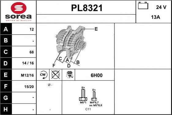 SNRA PL8321 - Генератор autocars.com.ua