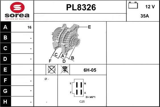 SNRA PL8326 - Генератор autocars.com.ua