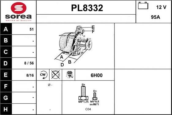 SNRA PL8332 - Генератор autocars.com.ua