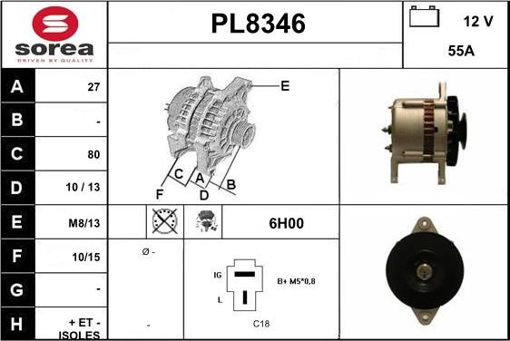 SNRA PL8346 - Генератор autocars.com.ua