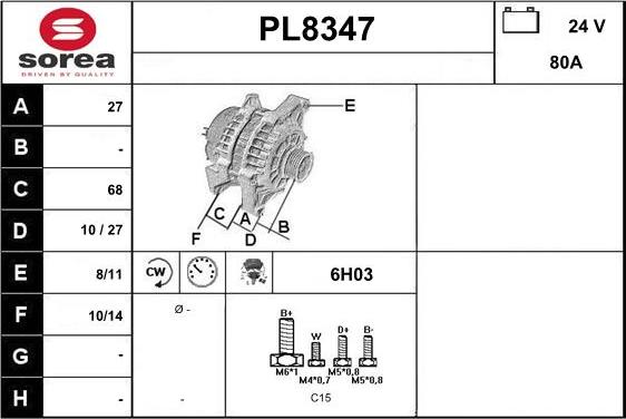 SNRA PL8347 - Генератор autocars.com.ua