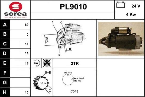 SNRA PL9010 - Стартер avtokuzovplus.com.ua