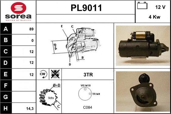 SNRA PL9011 - Стартер avtokuzovplus.com.ua