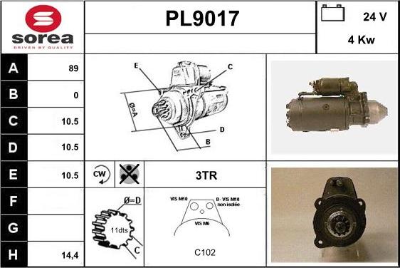 SNRA PL9017 - Стартер autodnr.net