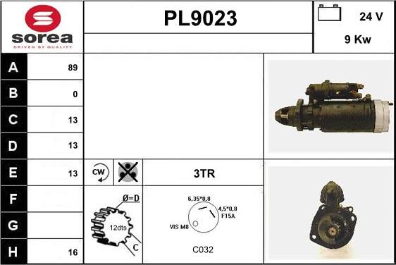 SNRA PL9023 - Стартер autocars.com.ua